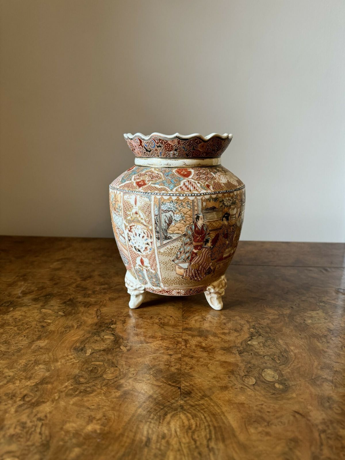 Quality Antique Japanese Satsuma Jardiniere photo Home Decor