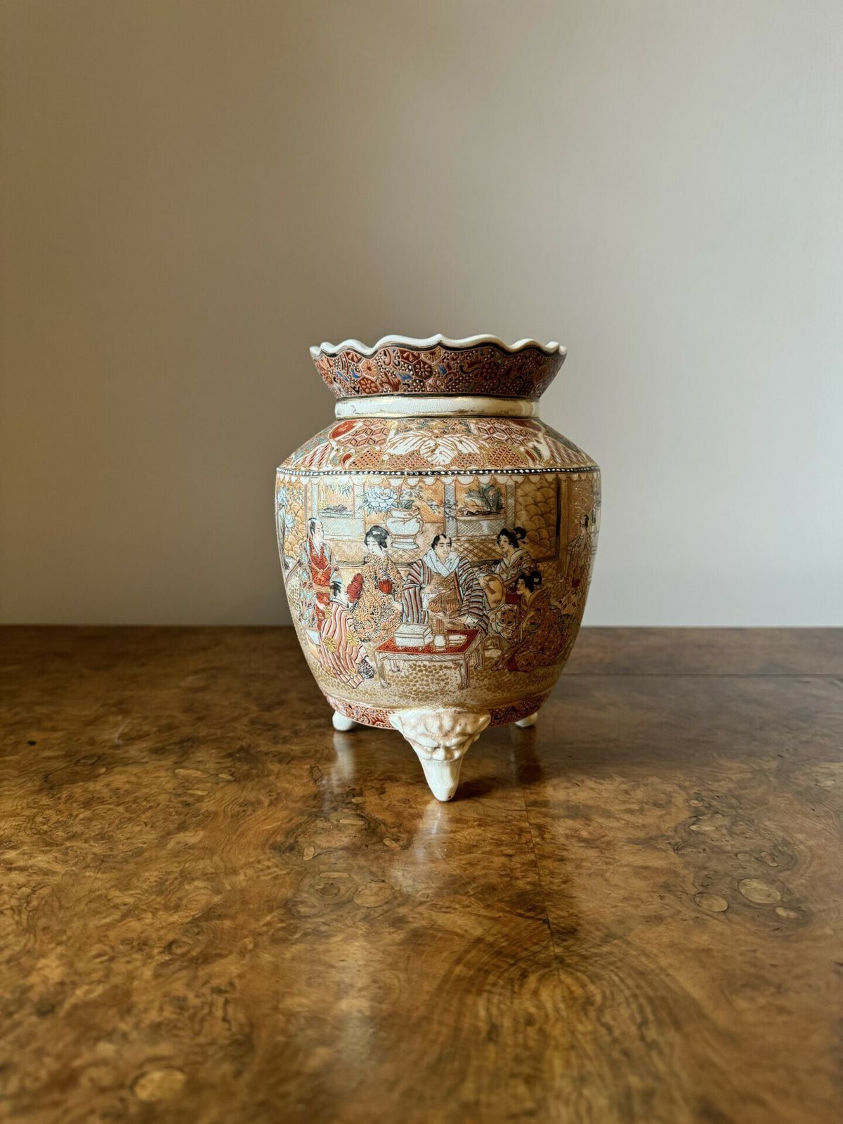Quality Antique Japanese Satsuma Jardiniere photo 345.0
