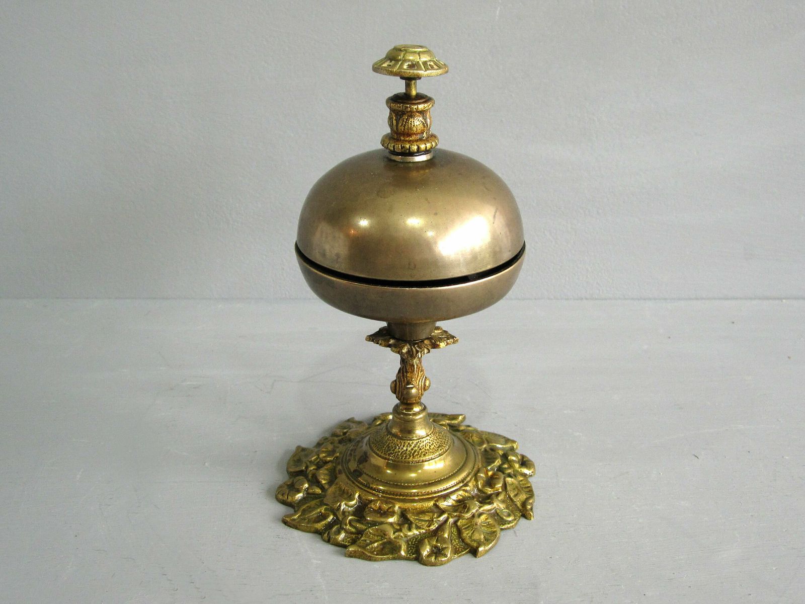 Bronze And Brass Twist Top Service Desk Bell