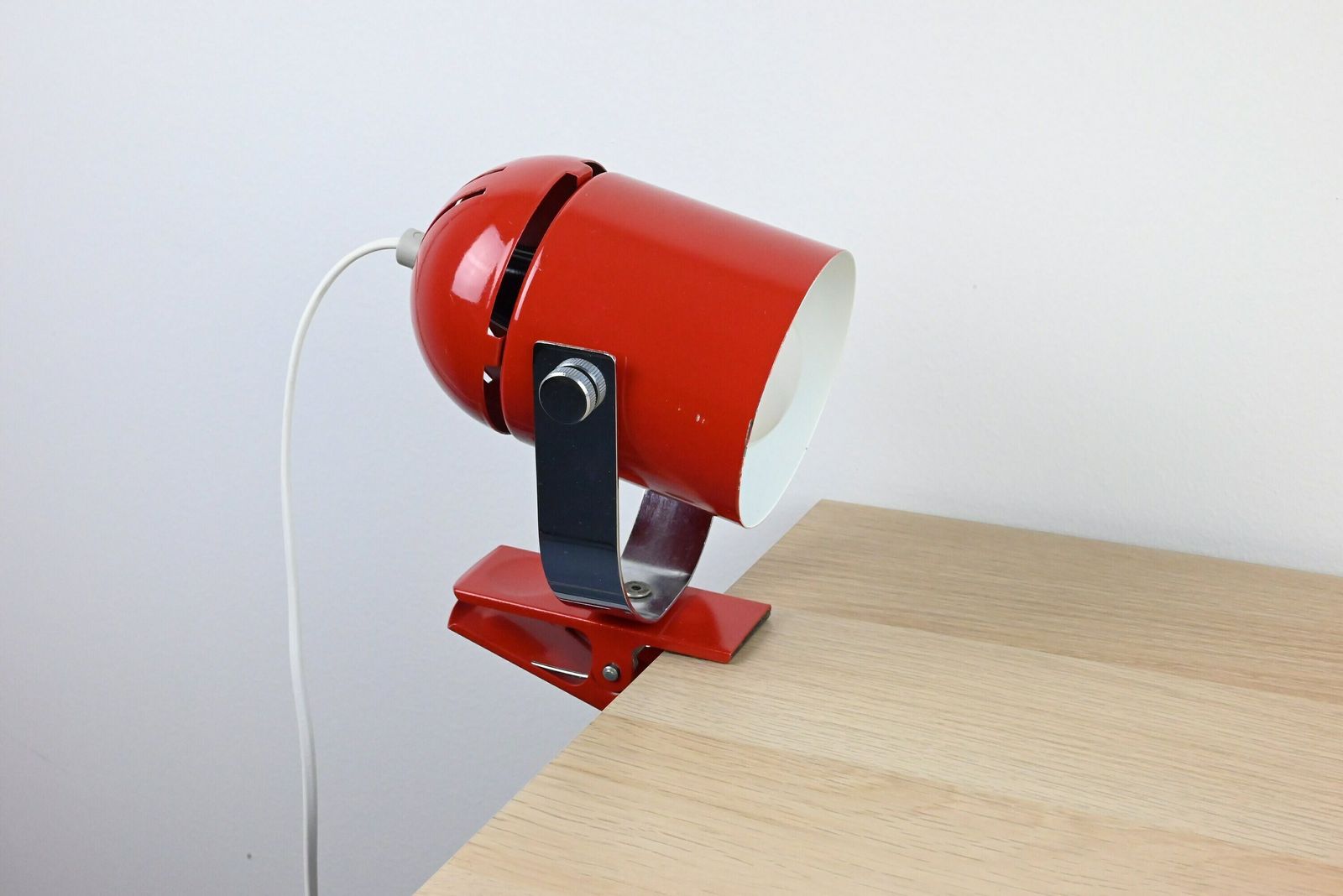 Mid Century Desk Lamp, Metal Lamp, Desk Metal Lamp, Table Lamp, Desk Lamp, Bedside Lamp, Mid Century Lamp, Red Lamp, Table Light photo furniture