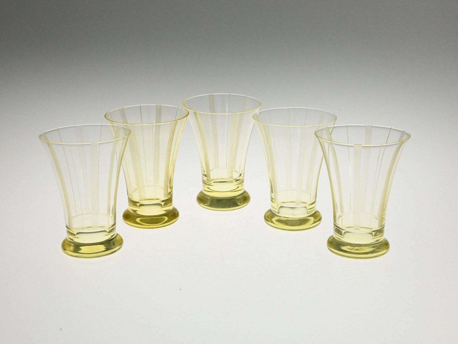 Antique Set Of Ten Yellow Art Deco Glassware, Liquer Glass Set, Art Deco Glass, Vintage Champagne Glasses, Vintage Glasses, Engraved Glasses photo 150.0