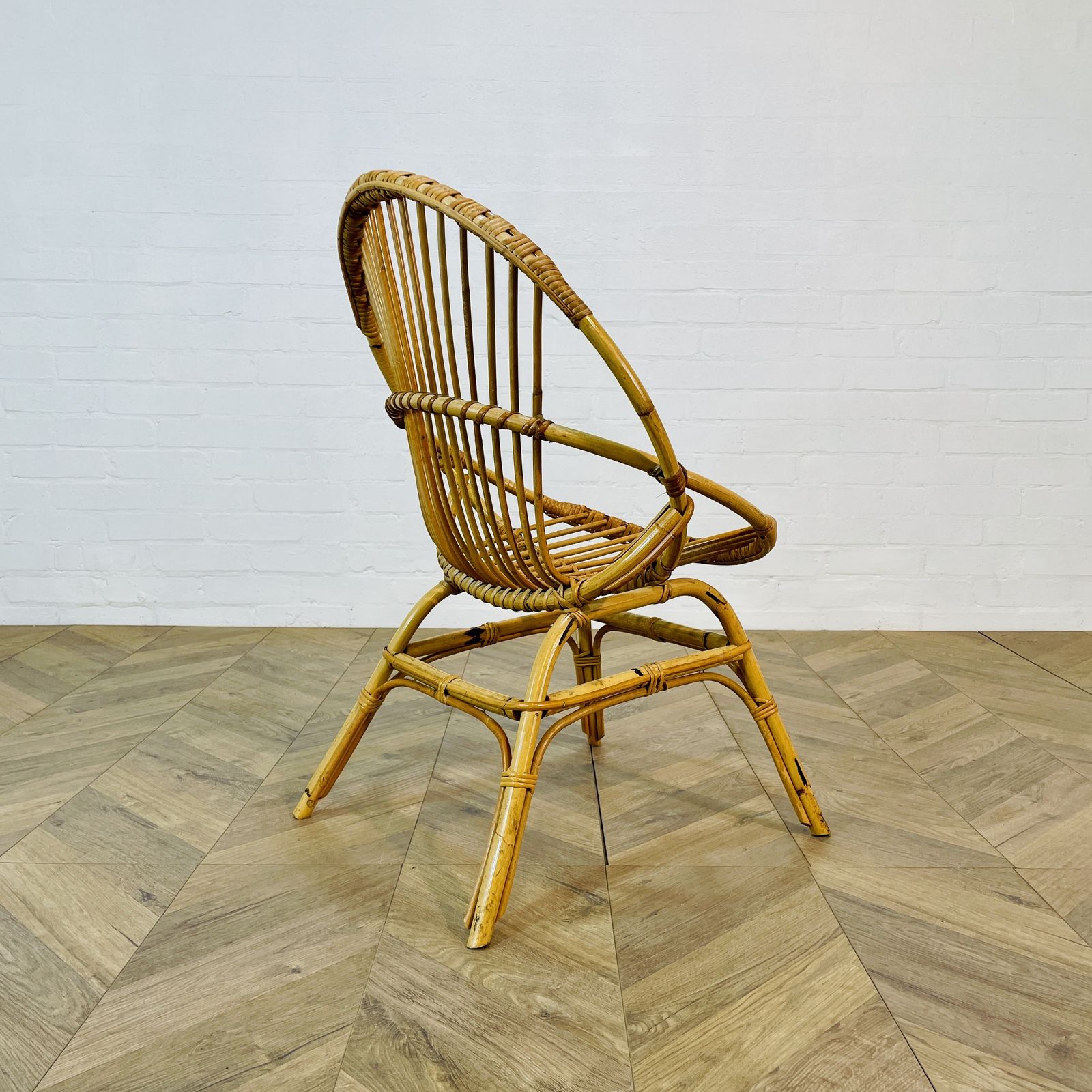 Vintage Franco Albini Style Rattan Chair, 1970s photo buy