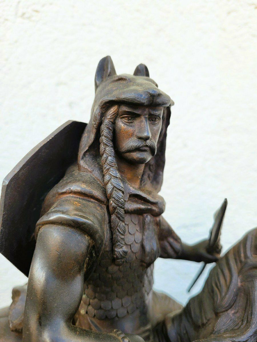 Gaulish Chef On Horseback In Bronze, 19th Century photo furniture