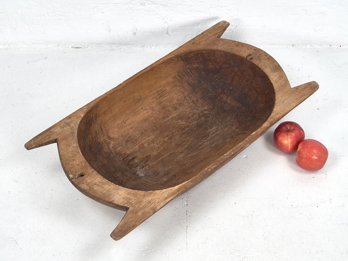 Antique Wooden Bowl For Centerpiece (C.1900) photo vinterior