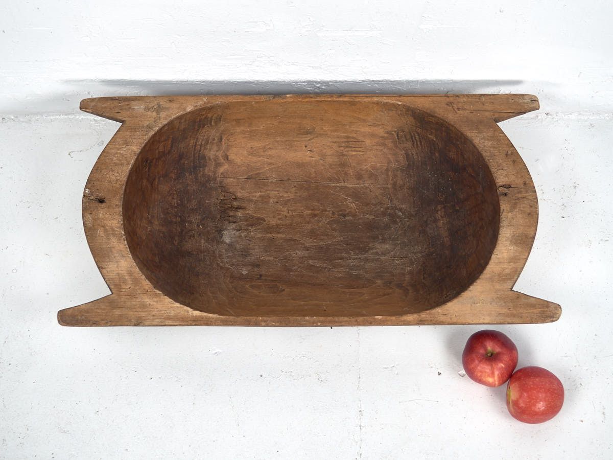 Antique Wooden Bowl For Centerpiece (C.1900) photo vintage