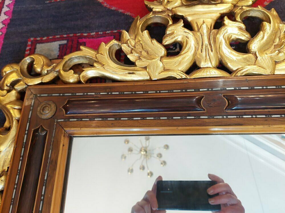 Rosewood & Mahogany Wall Mirror photo 395.0
