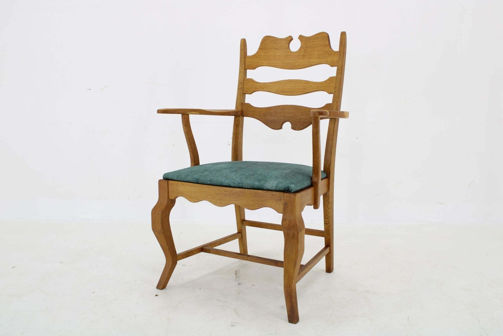 photo furniture 1960s Henning Kjærnulf Razorblade Armchair In Solid Oak For Eg Møbler, Denmark