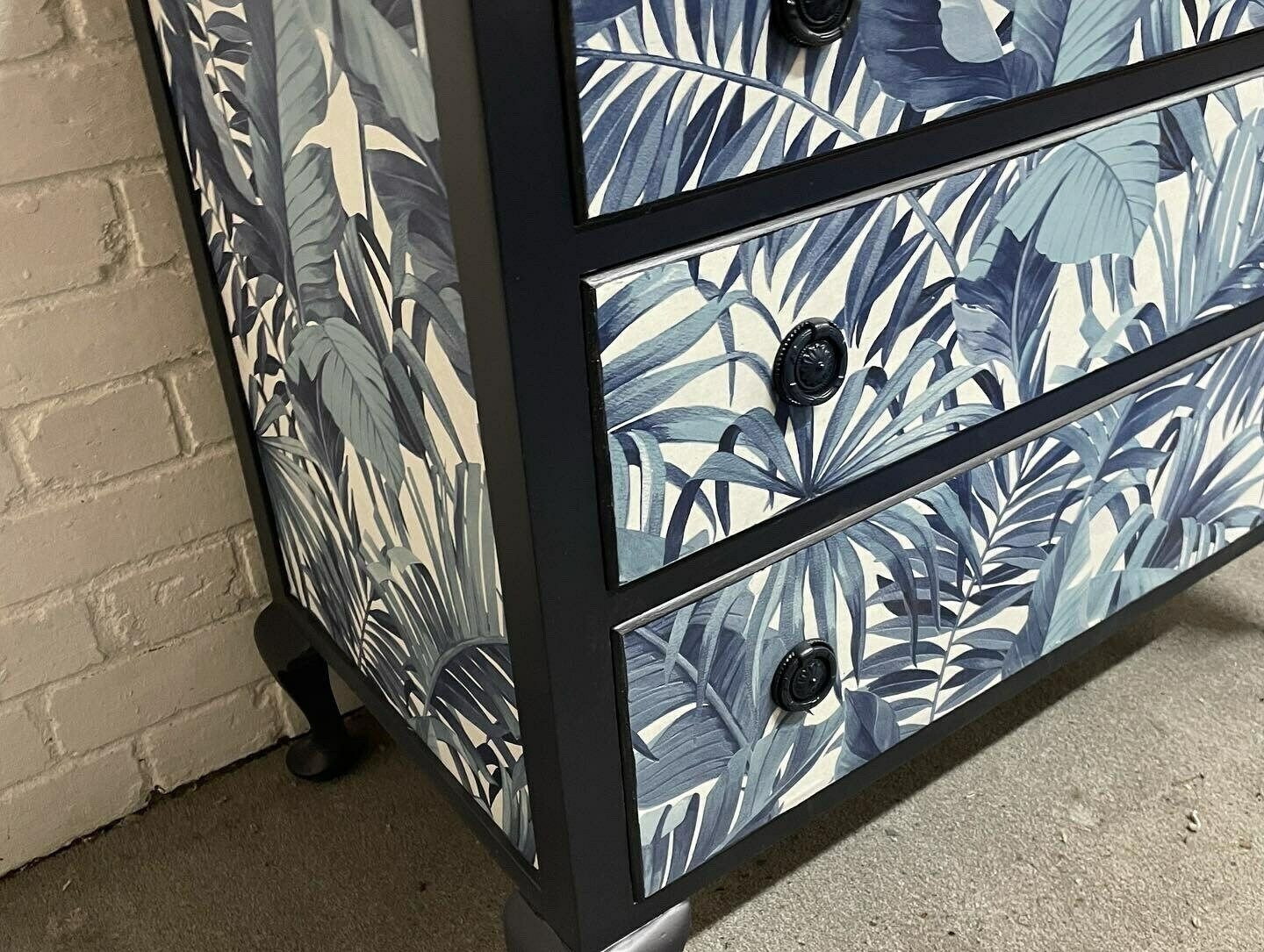 Queen Ann Decoupage Chest Of Drawers   Professional Spray Painted Finish photo 450.0