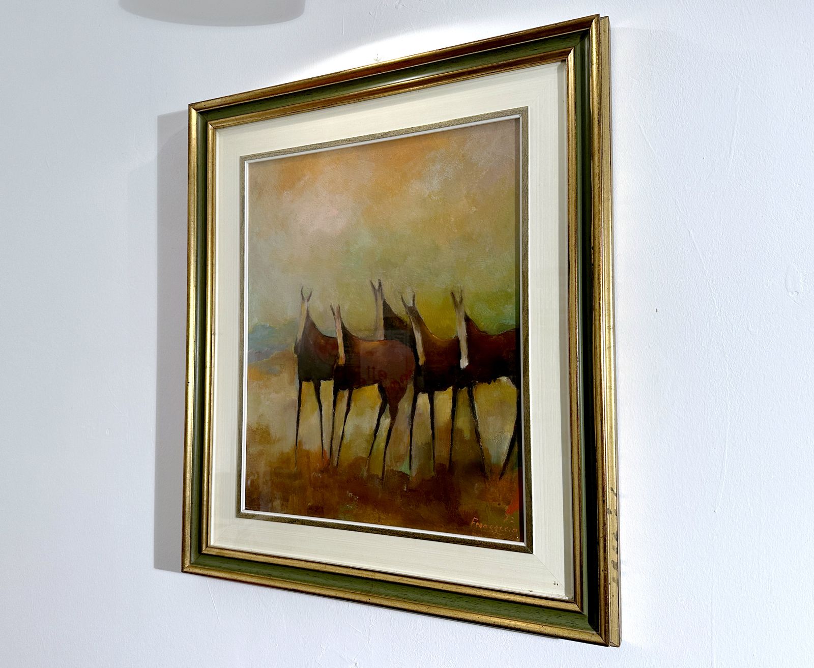 Oil On Canvas   Country Scene Signed Francaccio '77 photo furniture