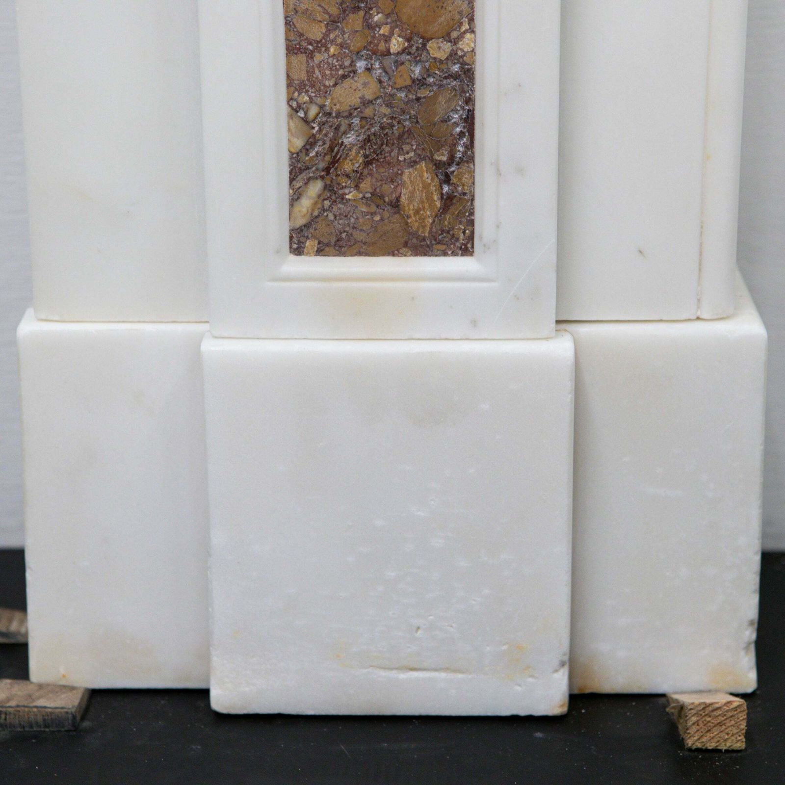 photo for sale Marble Antique Late Georgian Statuary And Spanish Brocatello Inlay Chimneypiece C.1790