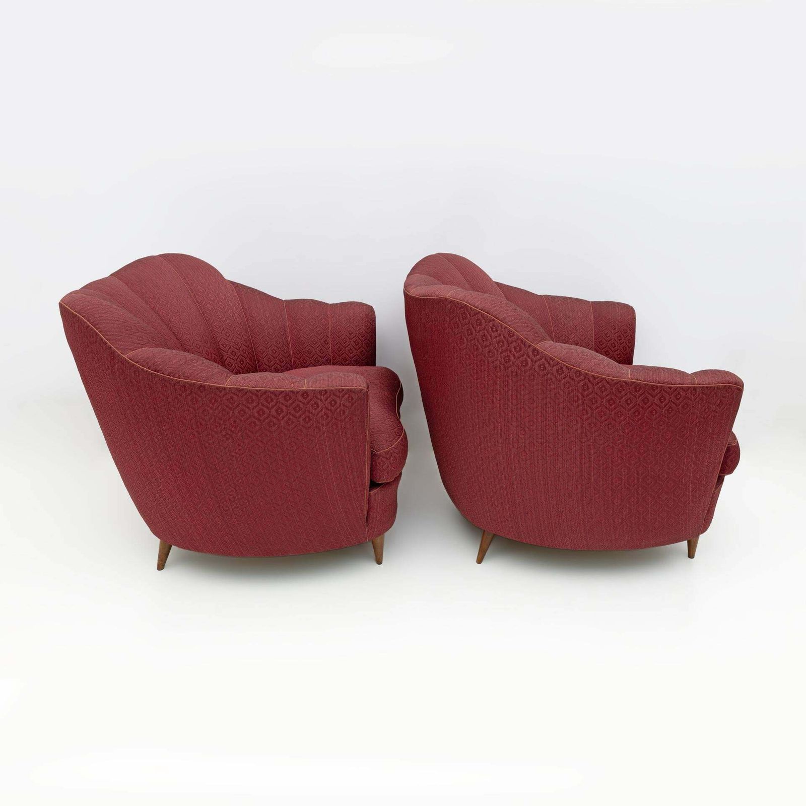 Pair Of Gio Ponti Mid Century Modern Velvet Armchairs For Casa E Giardino, 1950s photo vintage