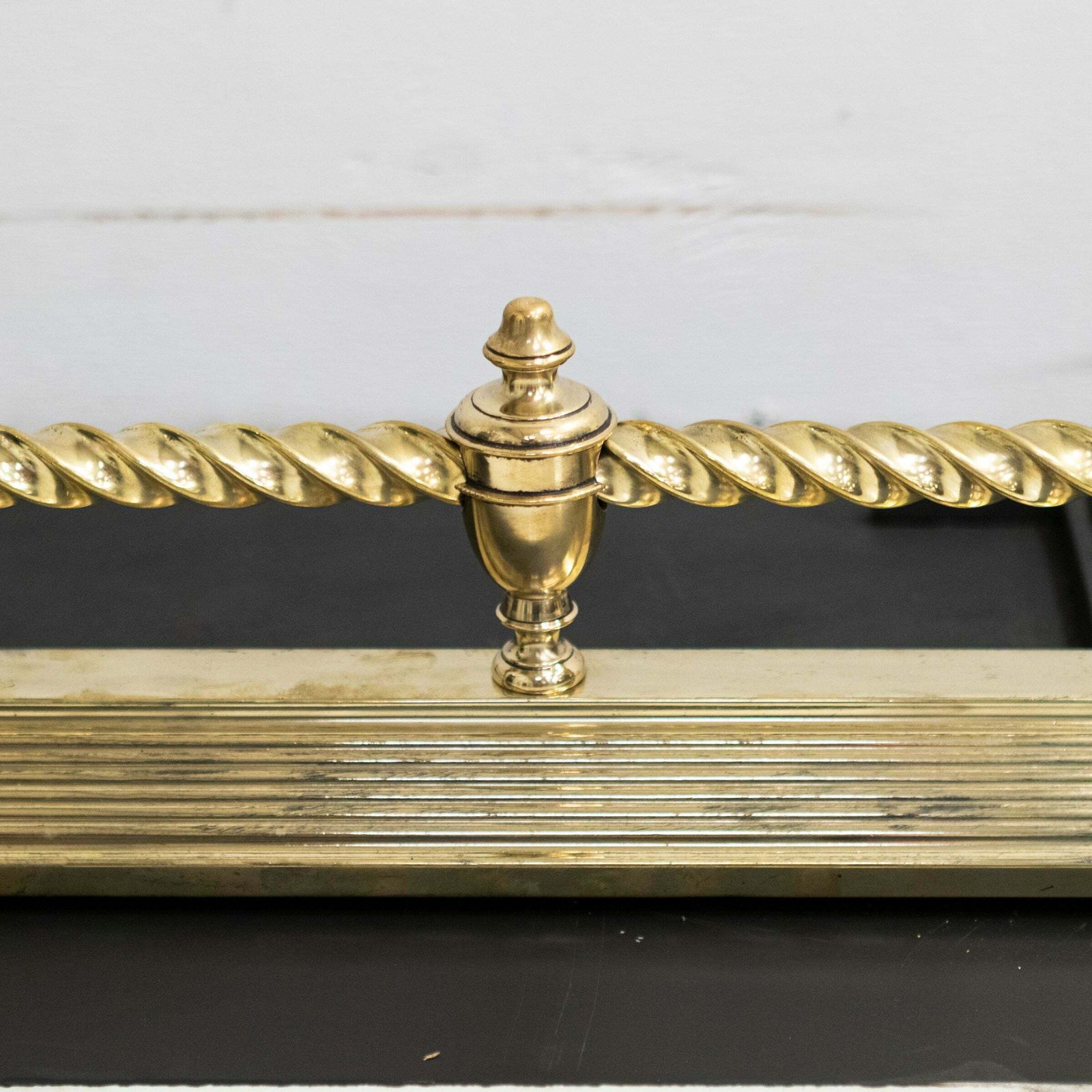 Antique Victorian Brass Fireplace Fender photo furniture