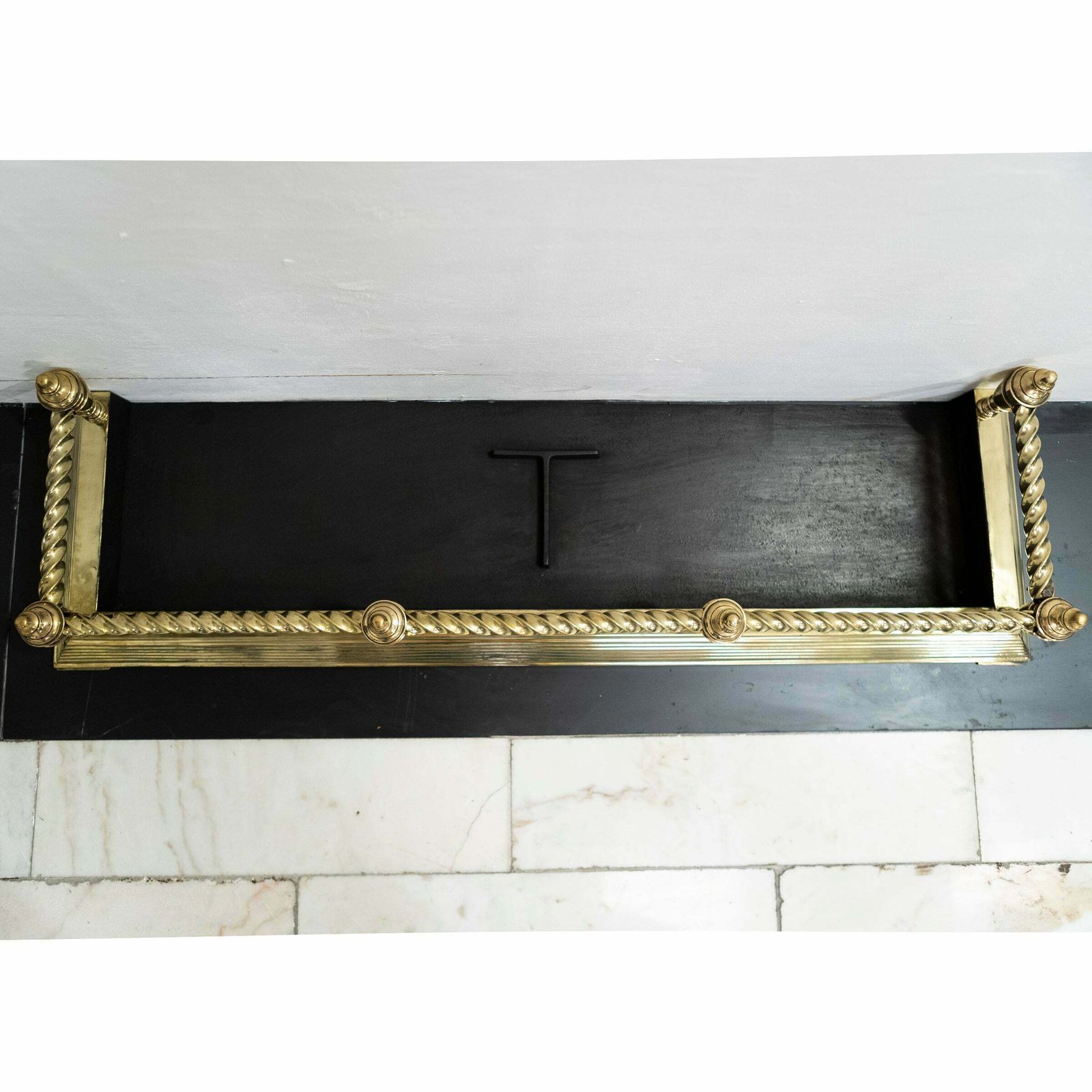 Antique Victorian Brass Fireplace Fender photo Home Fixtures