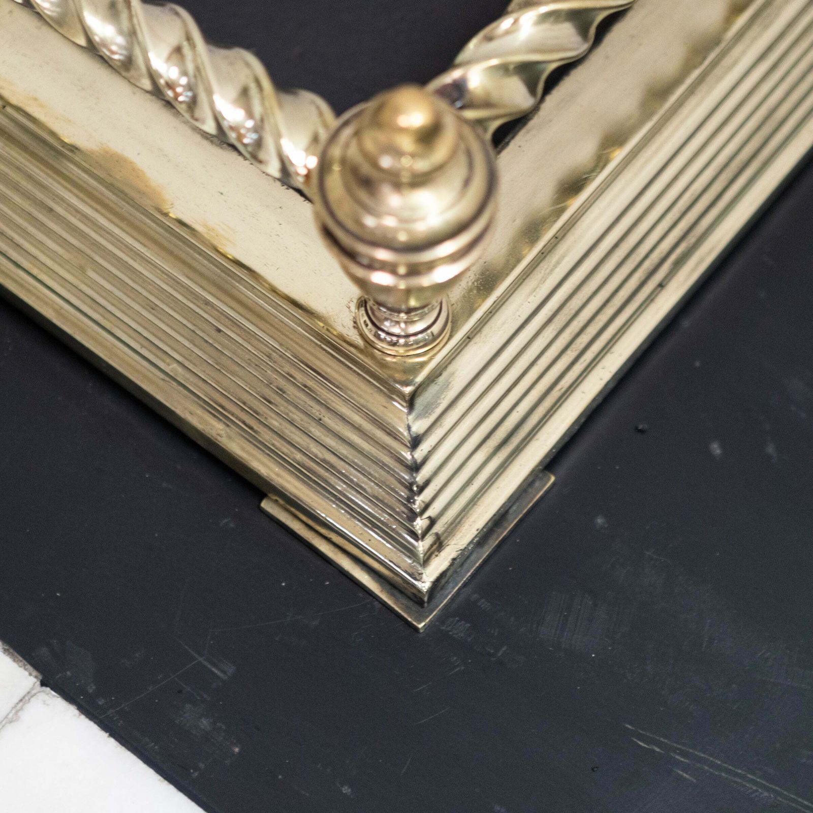 Home Fixtures Antique Victorian Brass Fireplace Fender photo