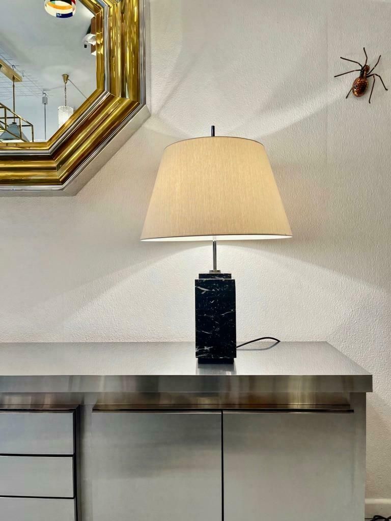 3659.0 Pair Of Black Marble Table Lamps By Florence Knoll, Us Ca. 1960s photo