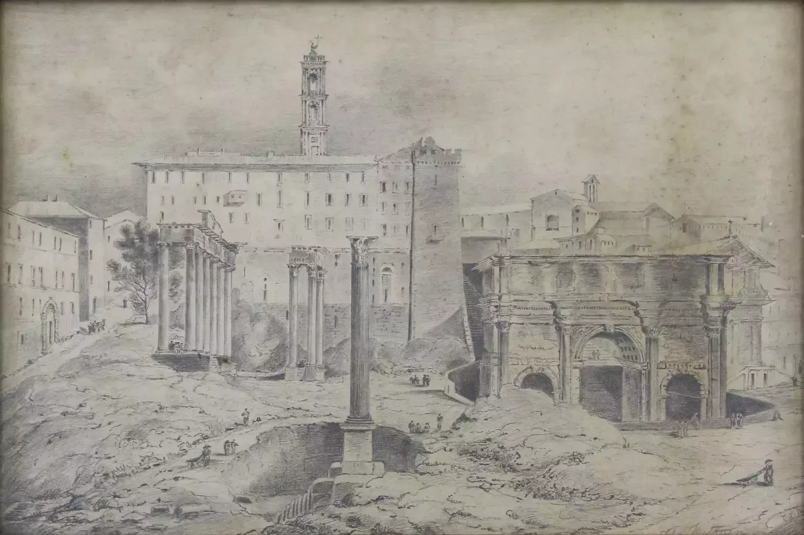 Pencil Sketch Of Foro Romano, Rome photo furniture