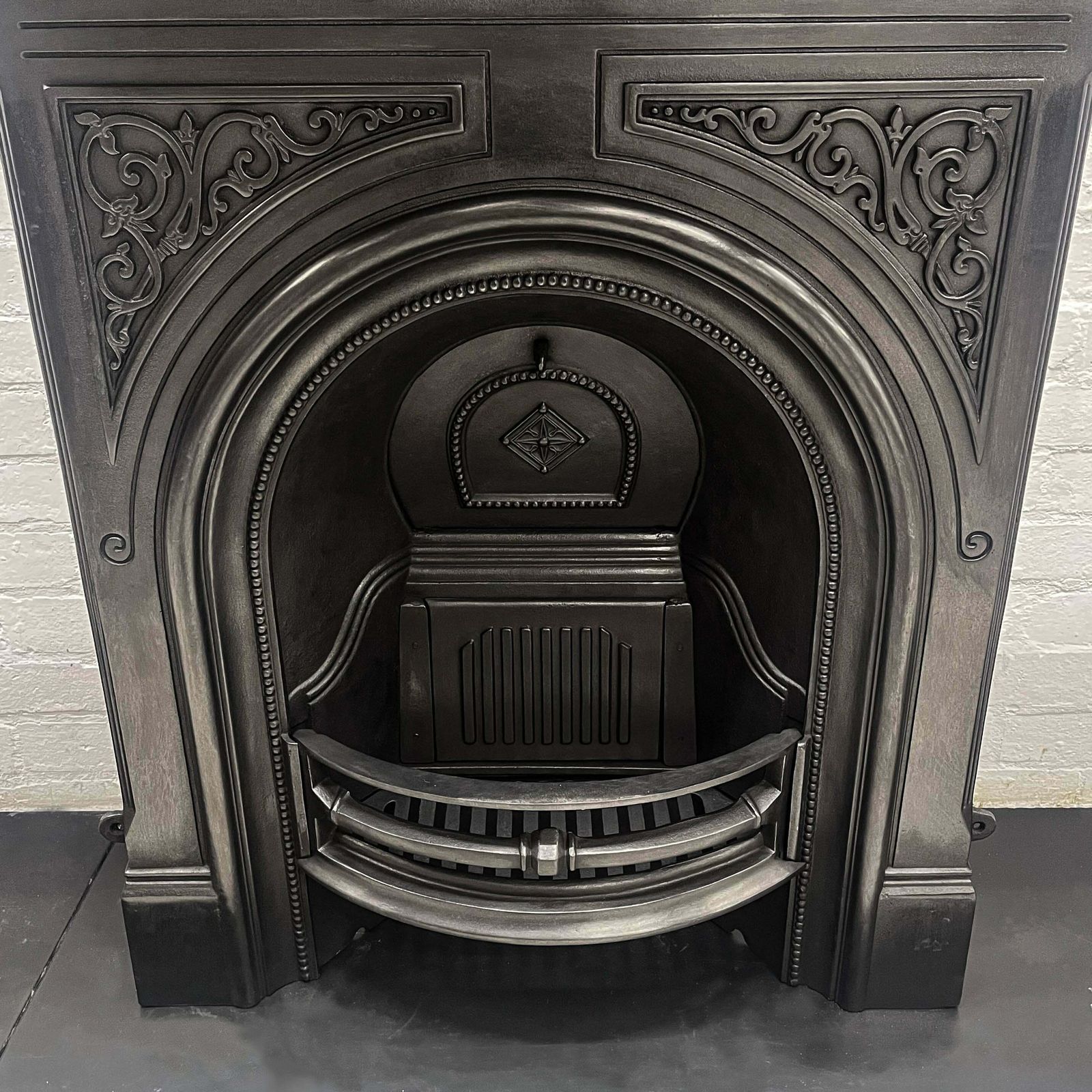 Reclaimed Victorian Cast Iron Arched Combination Fireplace photo Home Fixtures