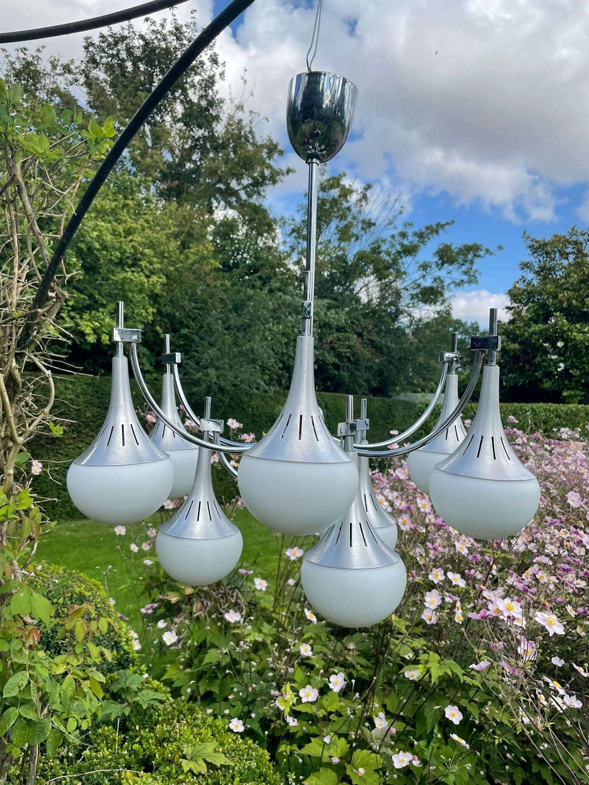 1980s Italian 'Trumpet' Chandelier In The Style Of Gaetano Sciolari photo buy