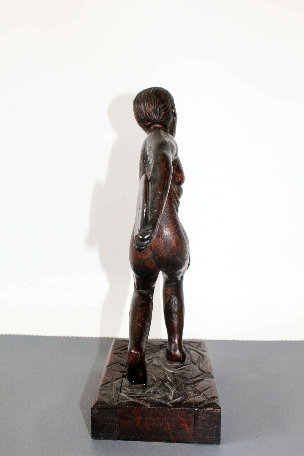Vintage Carved Wood Sculpture Artist Interpretation Myron Discobole, Disc Thrower, Athlete Athletic Sport, Art Sculpture, Hand Made, Olympic photo buy