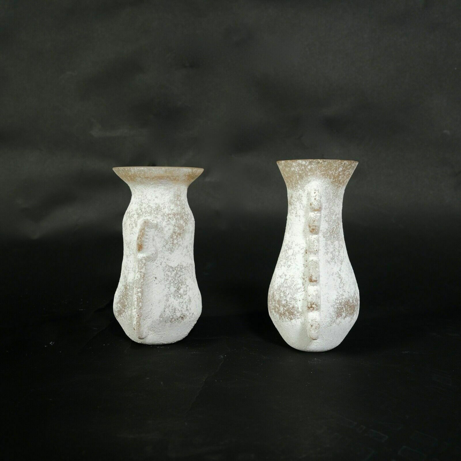 photo furniture Pair Of Seguso Vases Ocher Glass Vases Vittorio Rigattieri Murano 1970s