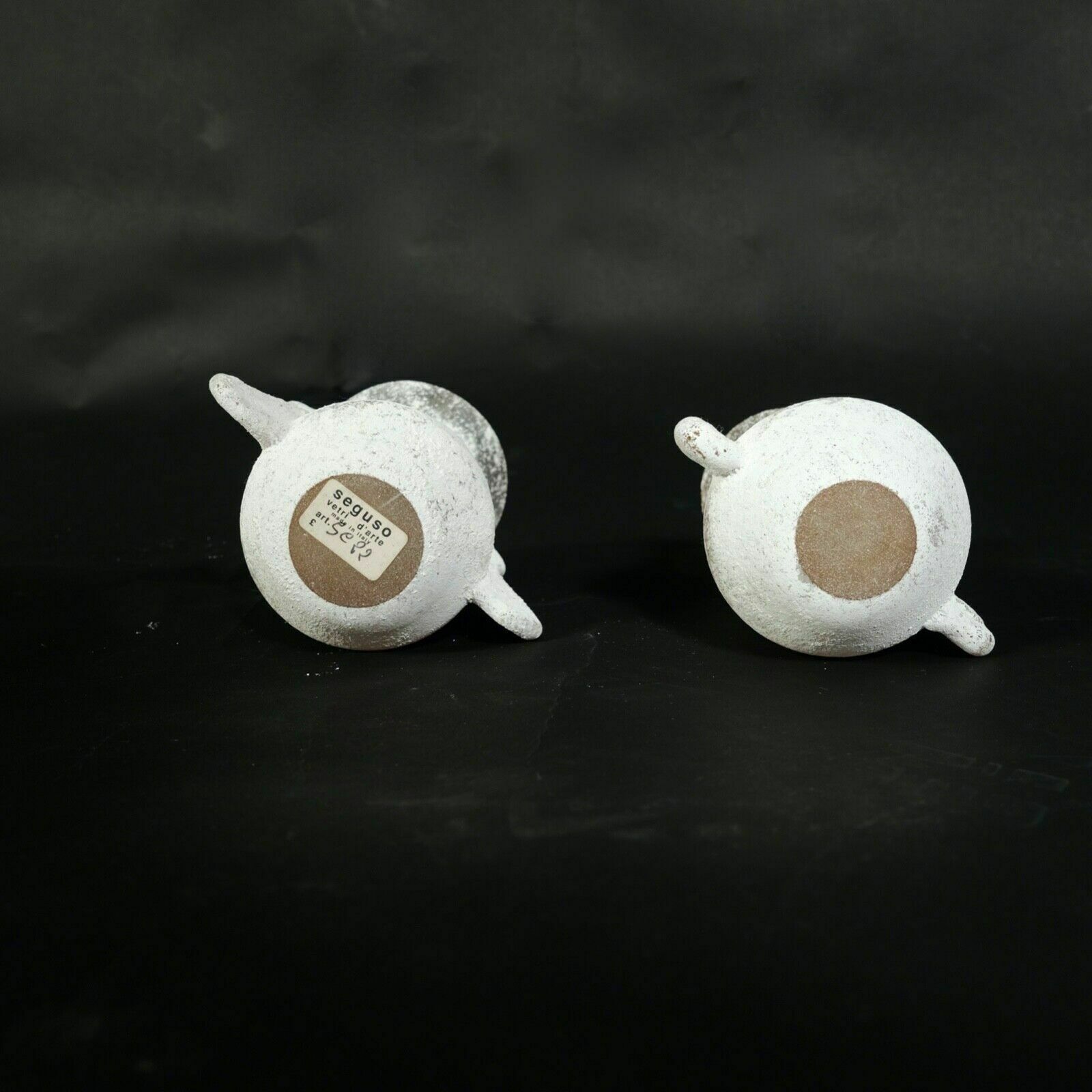 photo for sale Pair Of Seguso Vases Ocher Glass Vases Vittorio Rigattieri Murano 1970s