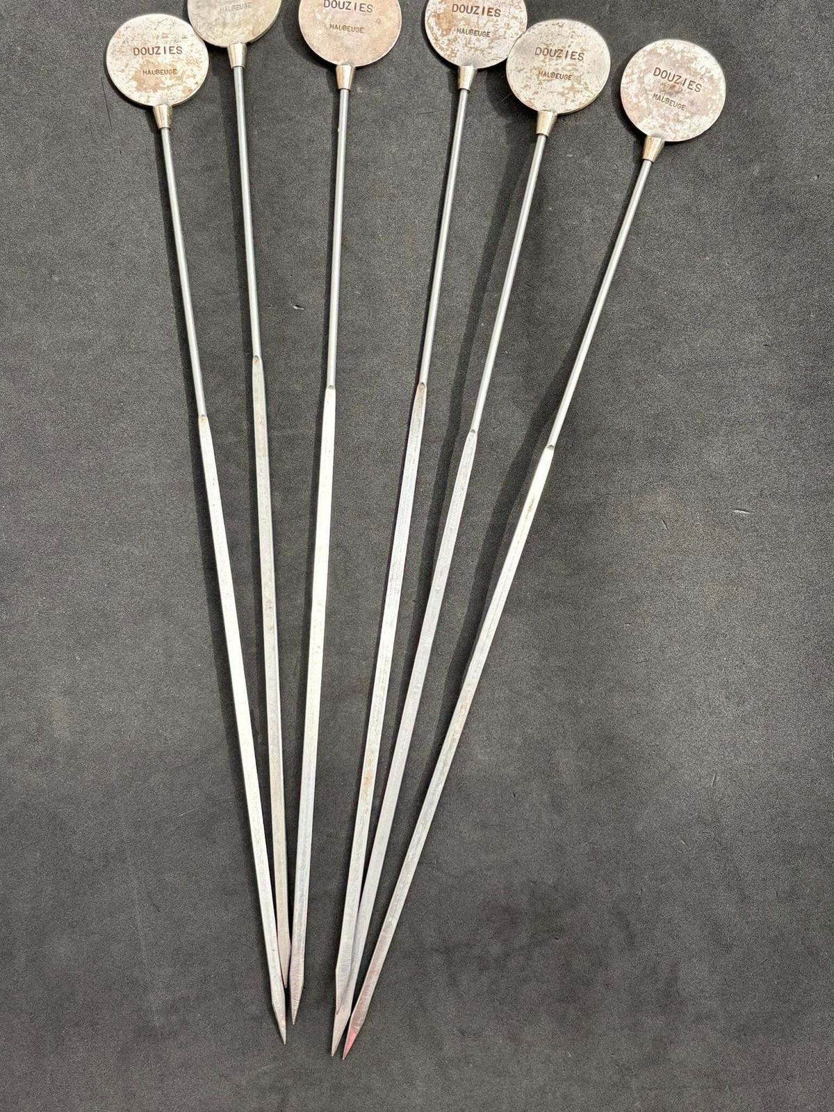 Skewers Set 6 Old Profession Illustrations Barbecue Grill Picks Made In France Very Rare Set Hunter Gift Meat Seafood Wild Meat Gift photo buy