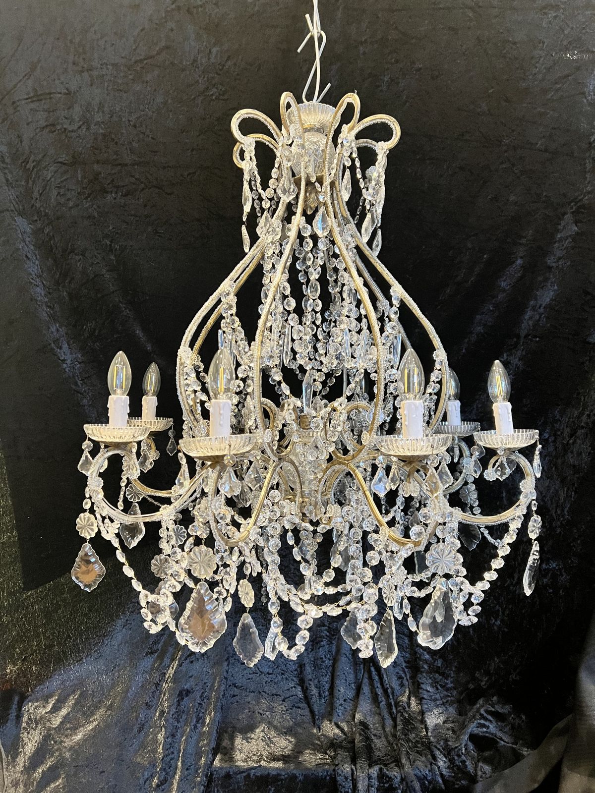 A Pair Of Eight Light Florentine Antique Chandeliers photo furniture