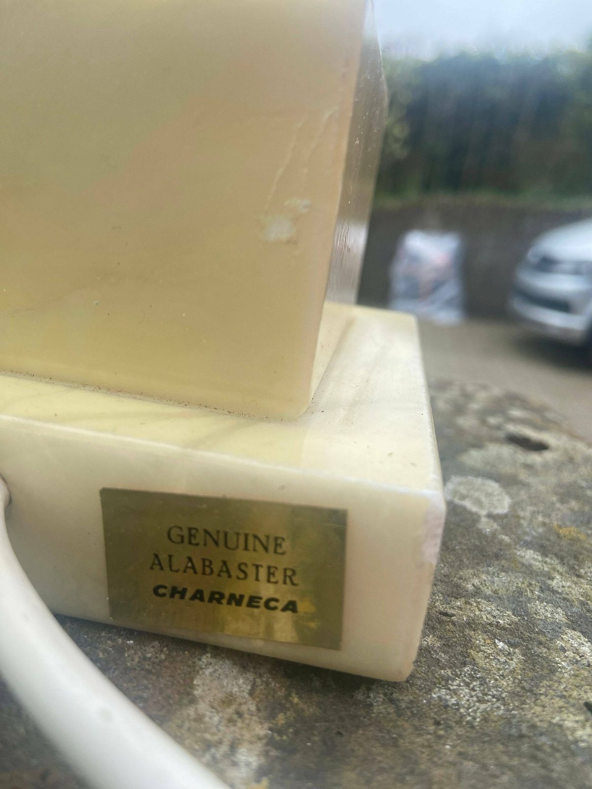 Gorgeous Yellow Alabaster Column Style Lamp, Tall   Genuine Alabaster Charneca   Creamy White Yellow Onyx Marble Lamp   Working Vintage Lamp photo buy