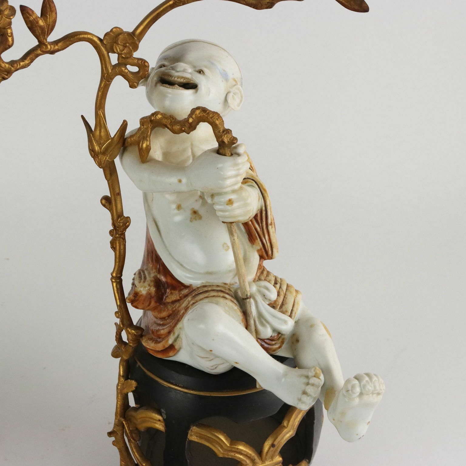 Pair Of Antique Candle Holders Bronze Japan XIX Century photo vintage