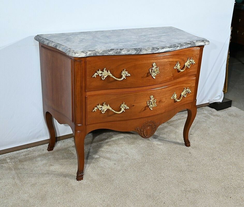 Sauteuse Commode In Solid Mahogany, Louis XV Style – Late 19th Century photo for sale