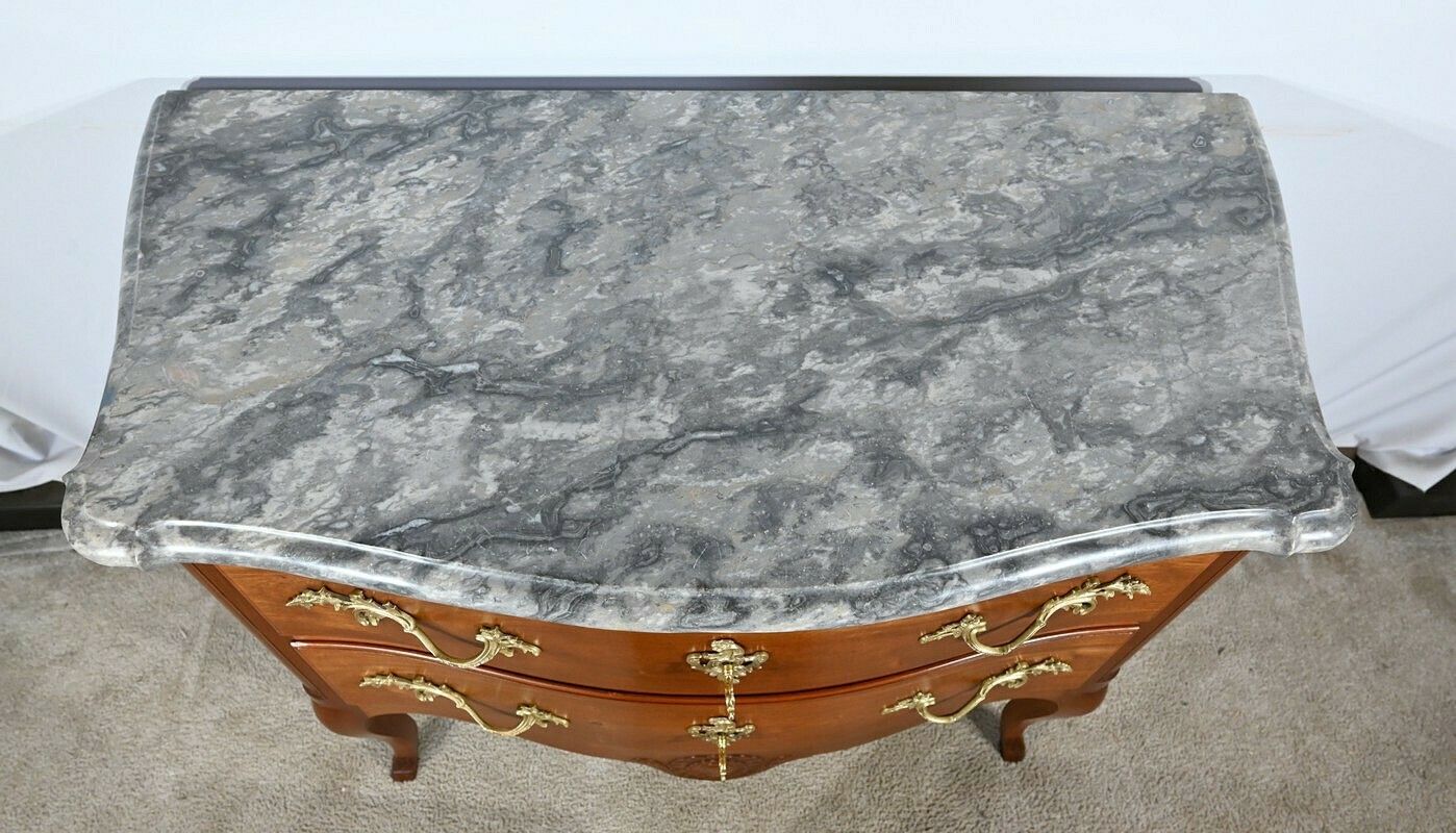 Sauteuse Commode In Solid Mahogany, Louis XV Style – Late 19th Century photo 3350.0