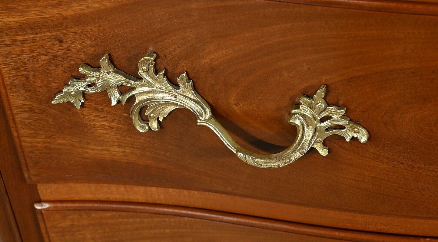 Furniture Sauteuse Commode In Solid Mahogany, Louis XV Style – Late 19th Century photo