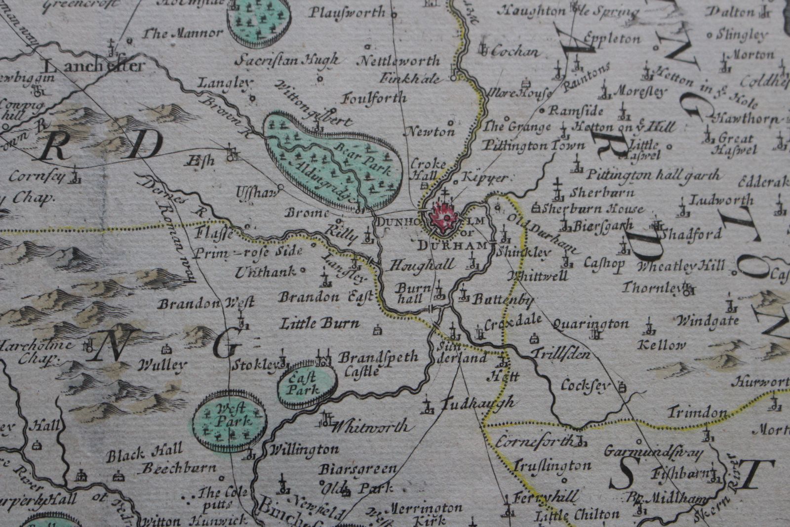 Episcopatus Dunelmensis Vulgo The Bishoprick Of Durham By Robert Morden. 1695 photo for sale