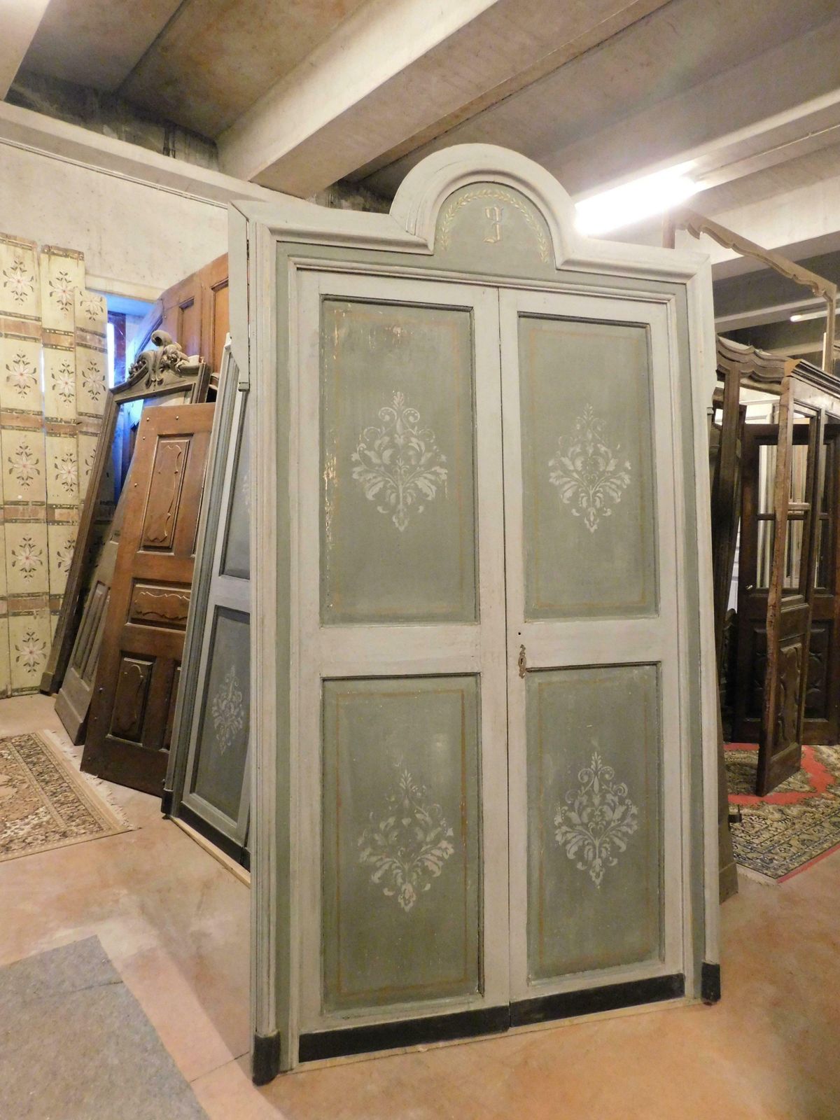 Set Of 3 Double Doors With Frame, Hand Painted, From A Hotel In Italy photo furniture
