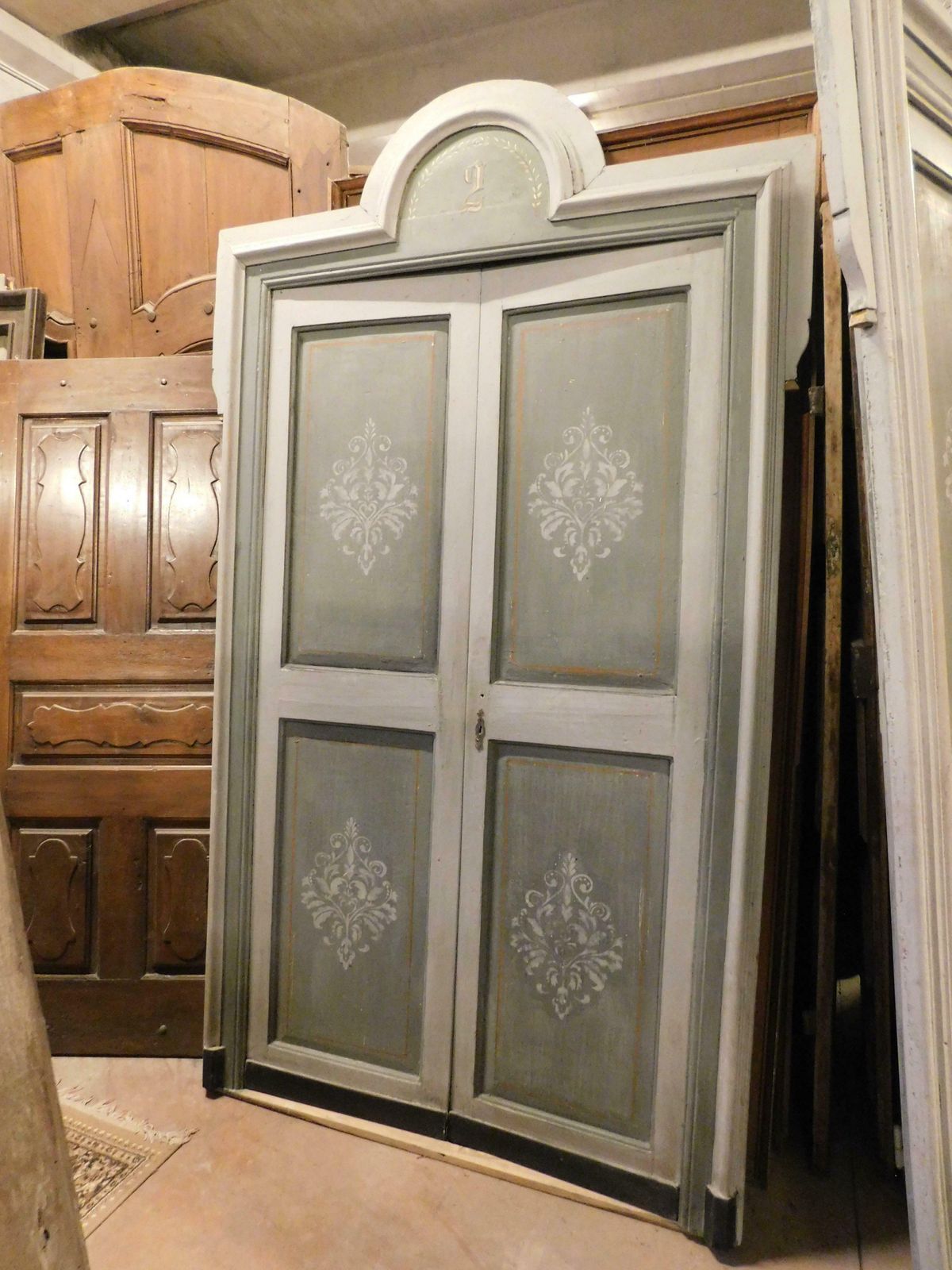 Set Of 3 Double Doors With Frame, Hand Painted, From A Hotel In Italy photo 3316.0