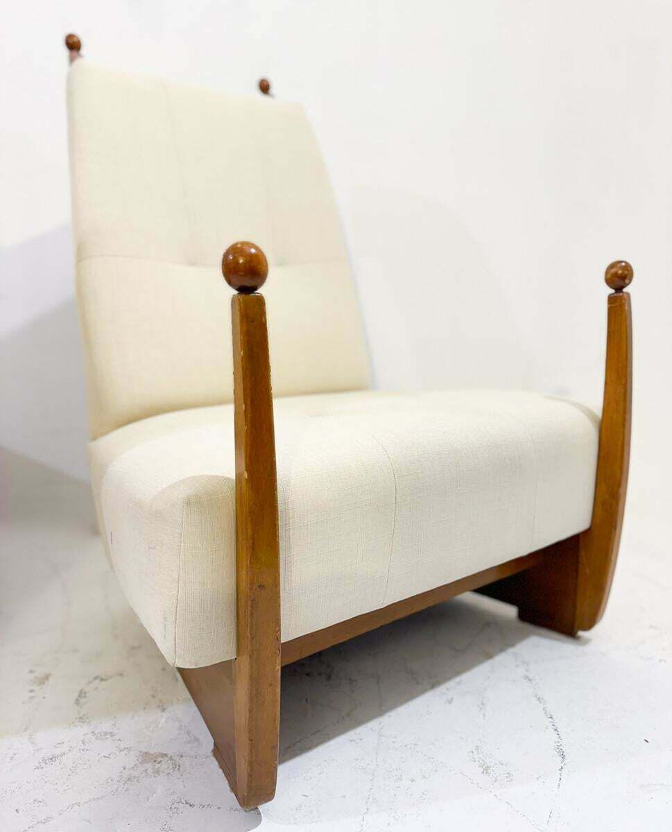 Mid Century Modern Pair Of Hungarian Armchair, 1960s  New Upholstery photo vinterior