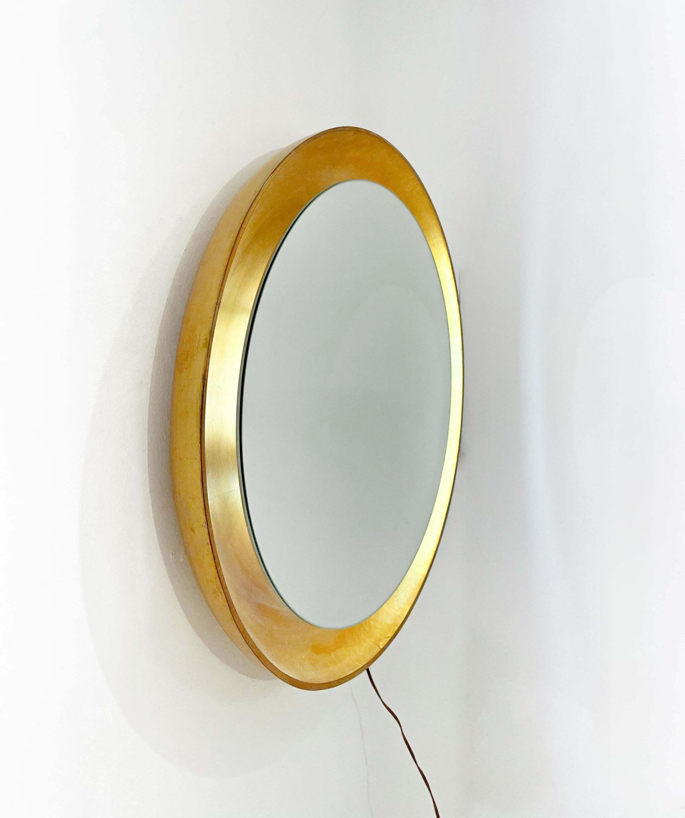 Mid Century Modern Gold Mirror, Wood, Italy, 1960s photo furniture