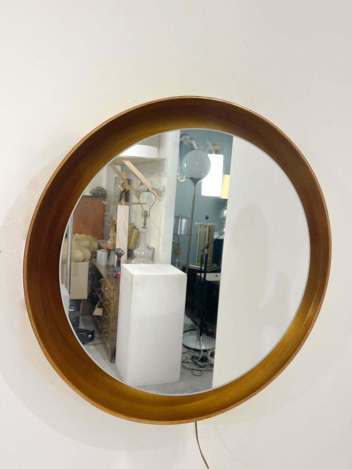 Mid Century Modern Gold Mirror, Wood, Italy, 1960s photo buy