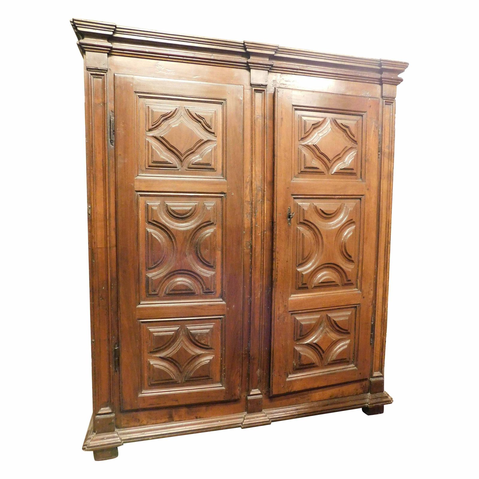 Two Door Wardrobe Armoires In Carved Walnut Wood, Italy photo vinterior