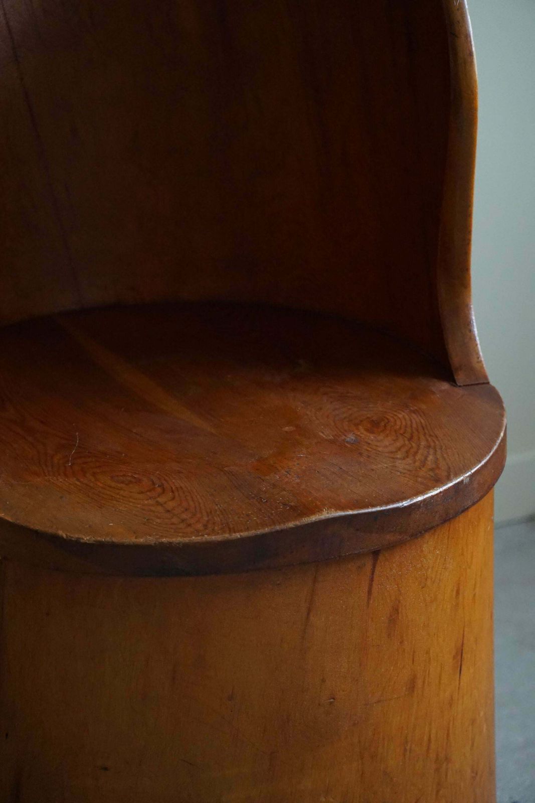 Hand Carved Primitive Stump Chair In Pine Swedish Modern Wabi Sabi 1960s photo buy