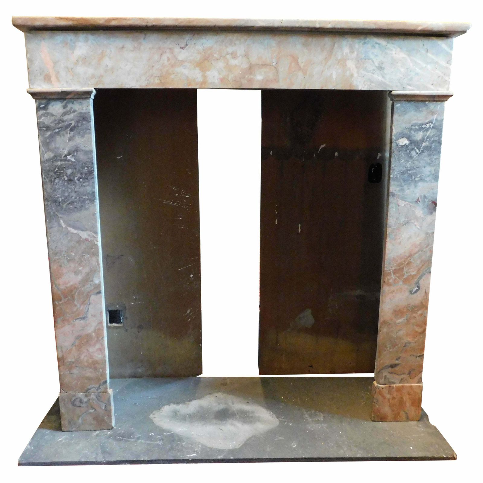 Fireplace Mantle In Gray And Pink Marble "Fior Di Pesco", Italy