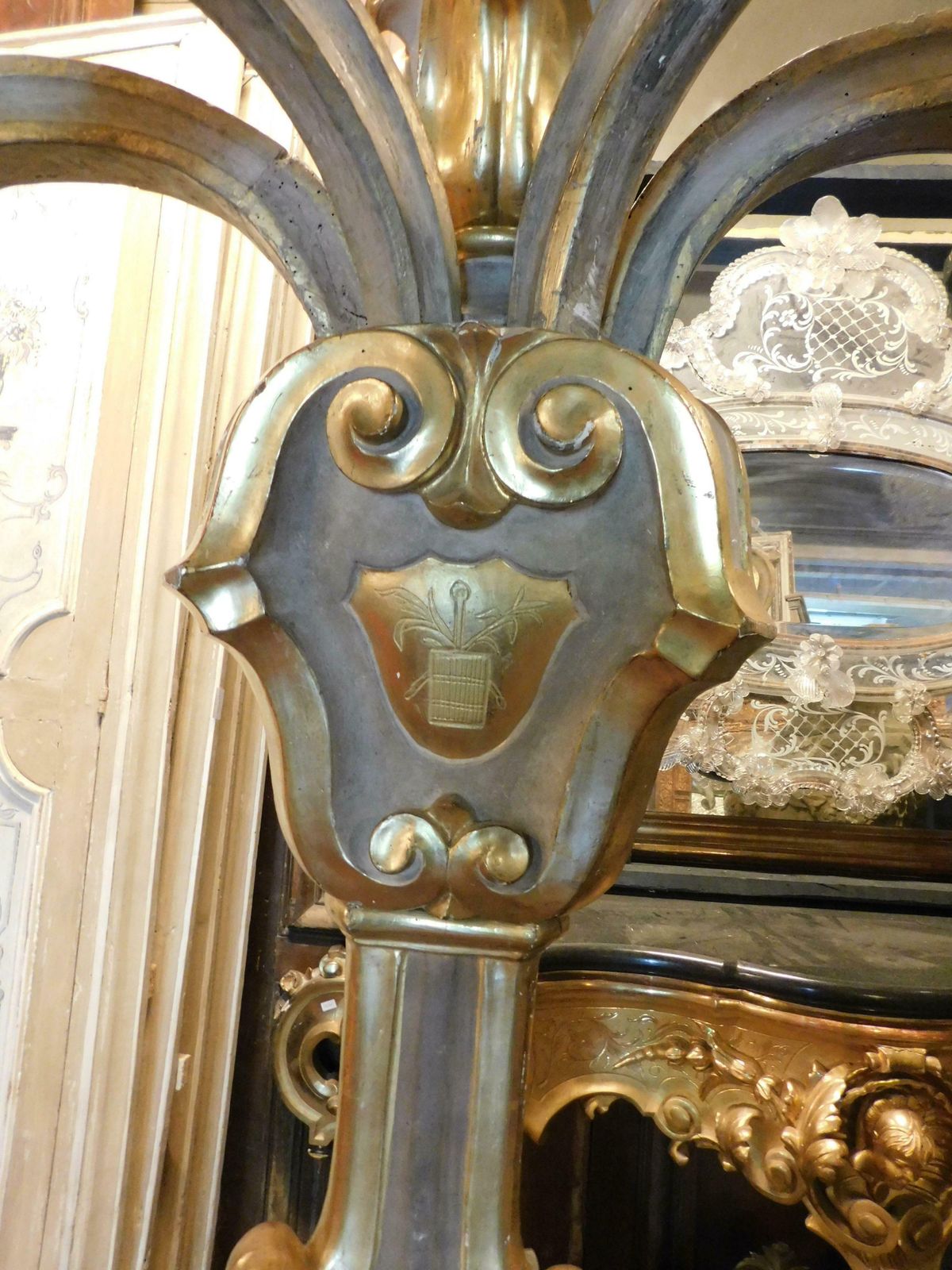 Antique Pair Of Big Gilded And Carved Wooden Candlesticks, Florence (Italy) photo Home Decor