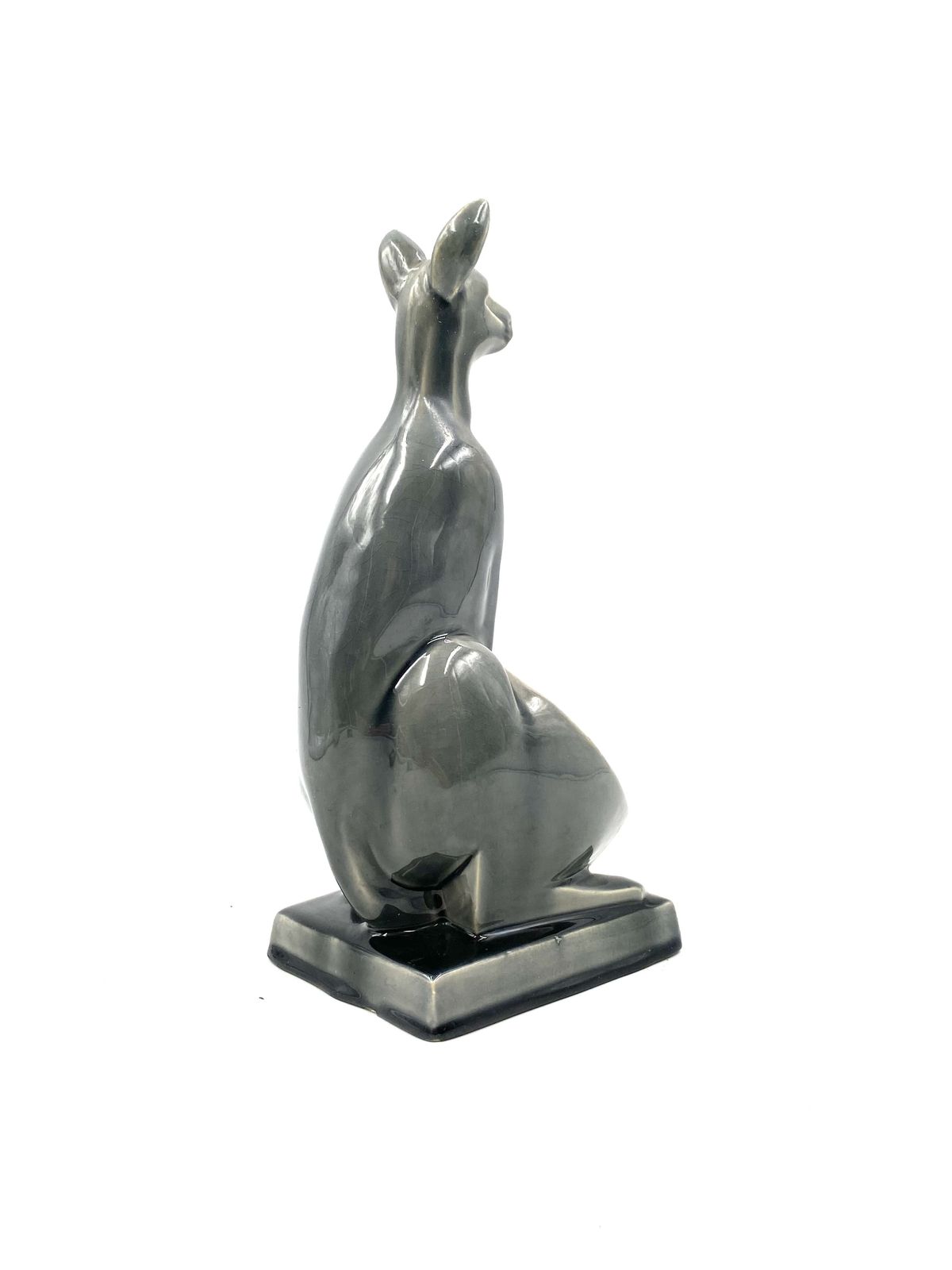 Home Decor Art Deco Kangaroo Ceramic Vide Poche, Aladin France 1940s photo