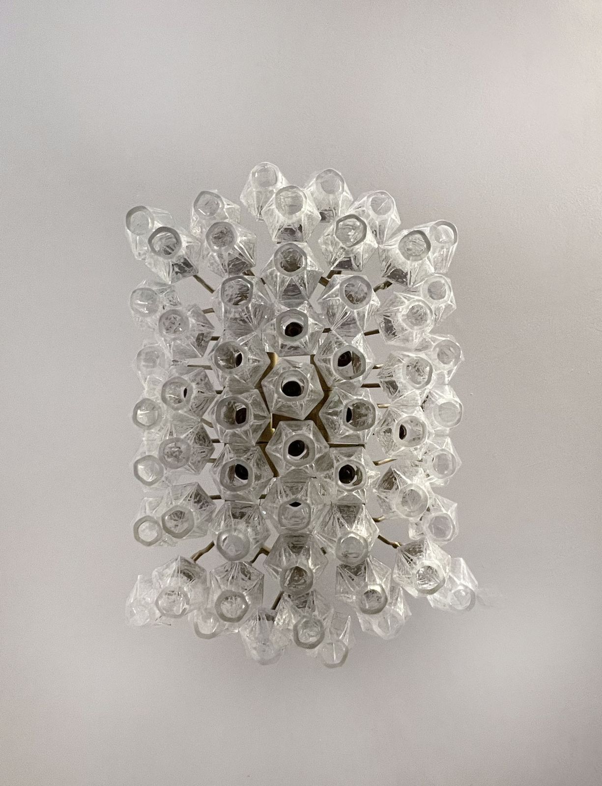 Elegant Murano Poliedri Chandelier   Carlo Scarpa   Trasparent Glasses photo 980.0