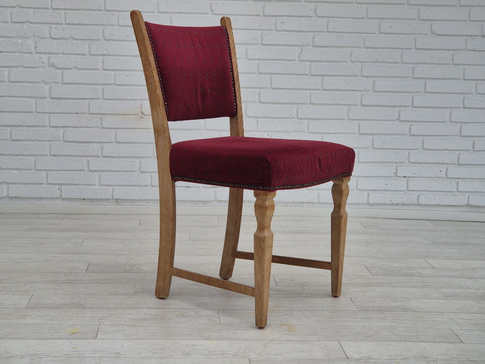 Jaren 1970 – Set Van 6 Deense Eetkamerstoelen, Zeer Goede Staat, Eikenhout. photo 1390.0