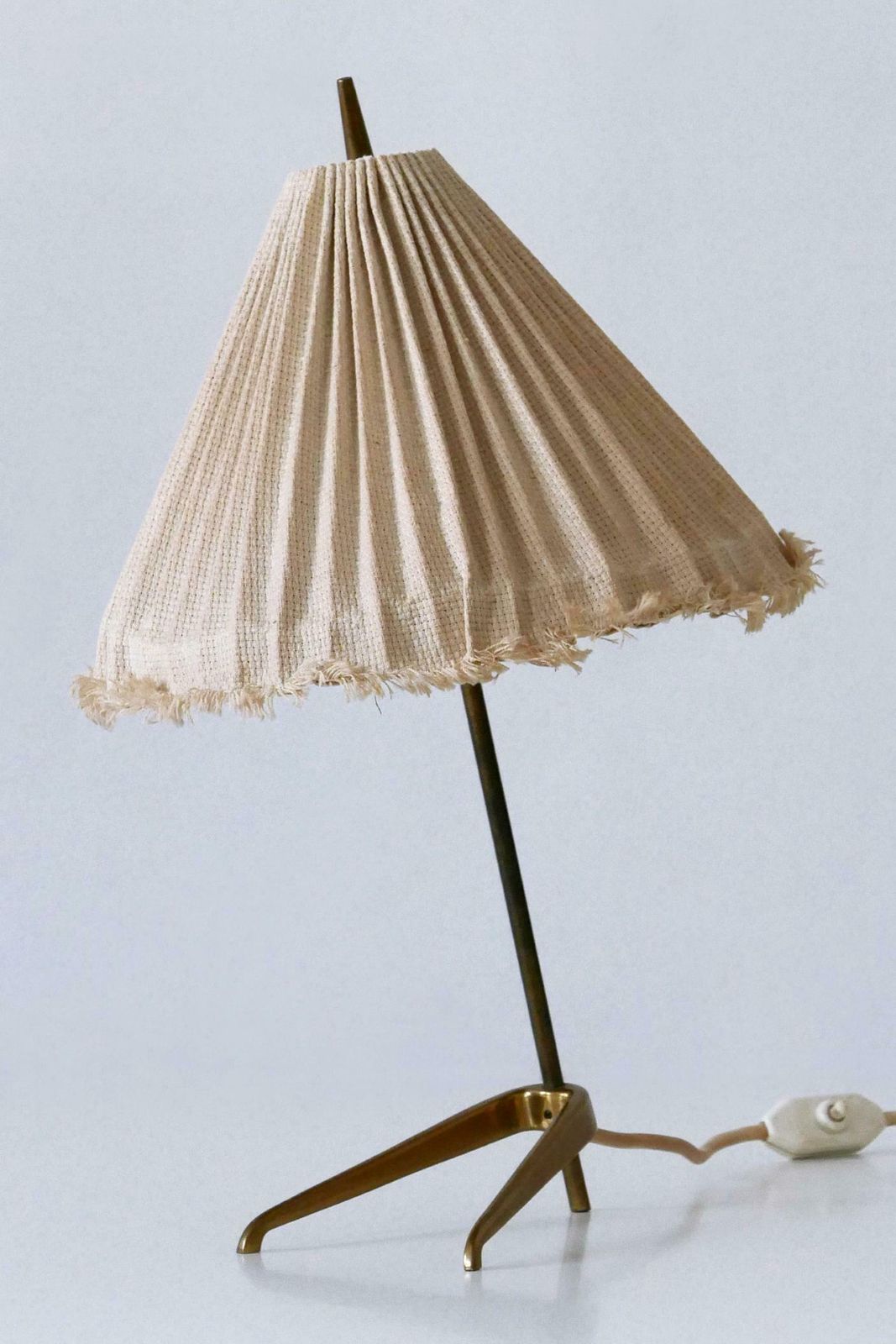 photo furniture Rare Mid Century Modern Brass Crowfoot Table Lamp By J.T. Kalmar Austria 1950s