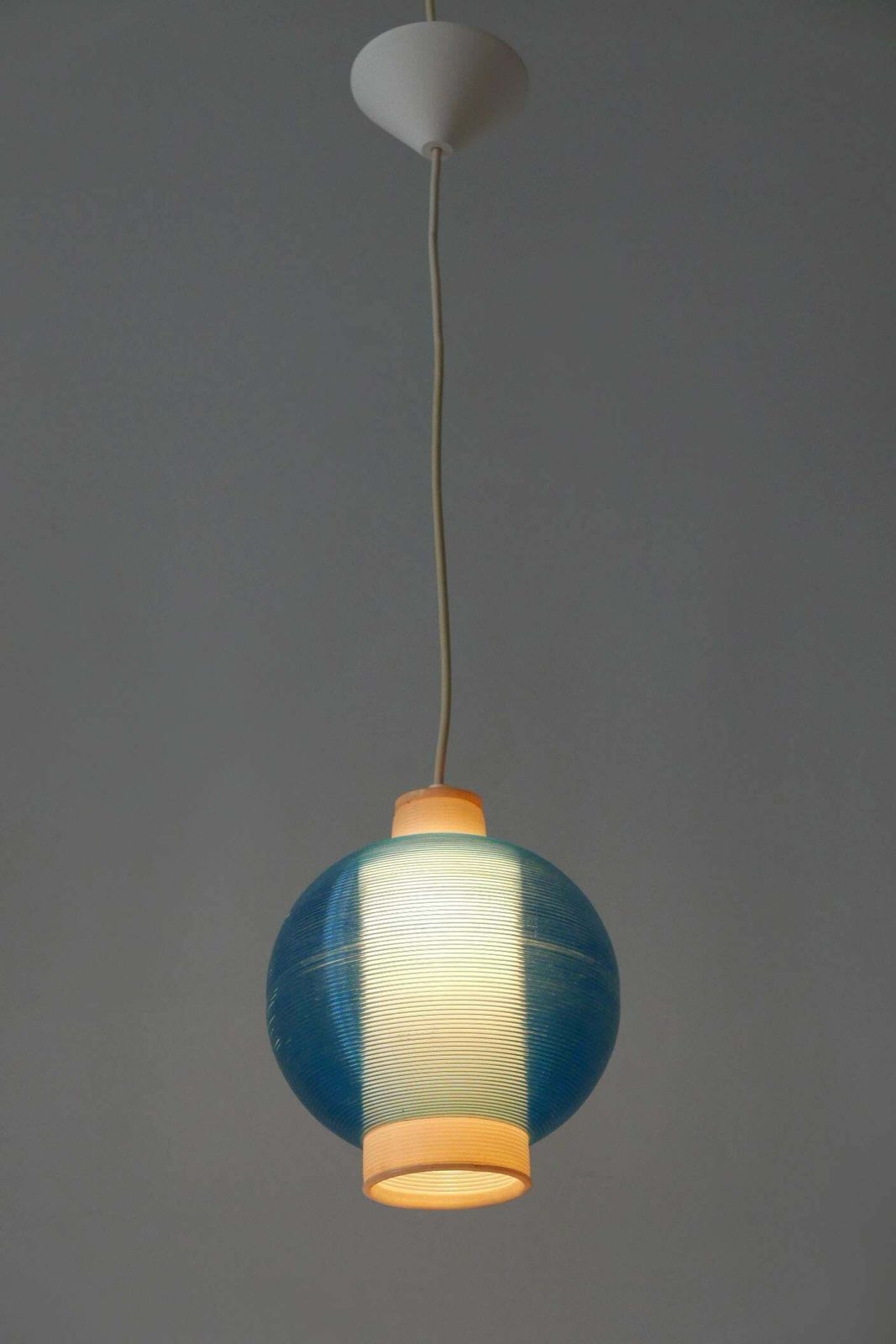 1221.0 Rare Mid Century Modern Rotaflex Pendant Lamp By Yasha Heifetz USA 1960s photo