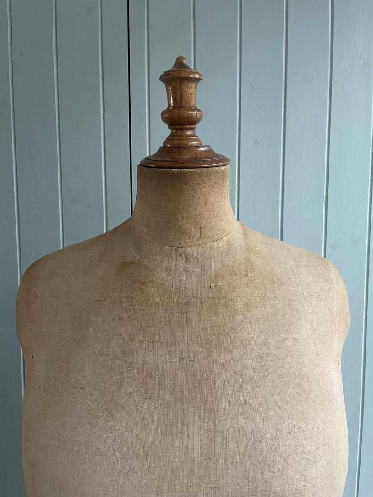 Vintage English Mid Century Linen And Pine Mannequin photo for sale