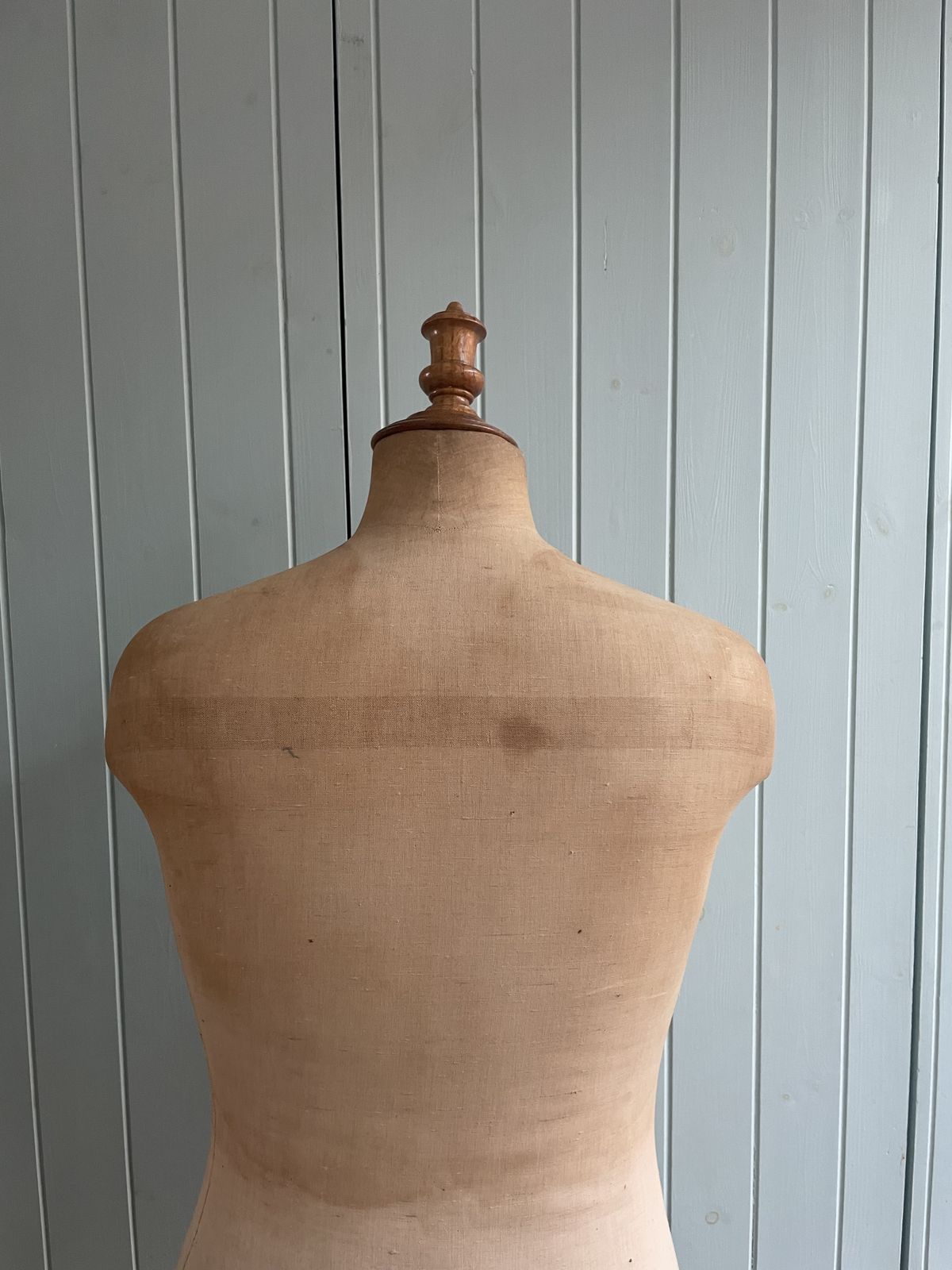 Vintage English Mid Century Linen And Pine Mannequin photo Home Decor