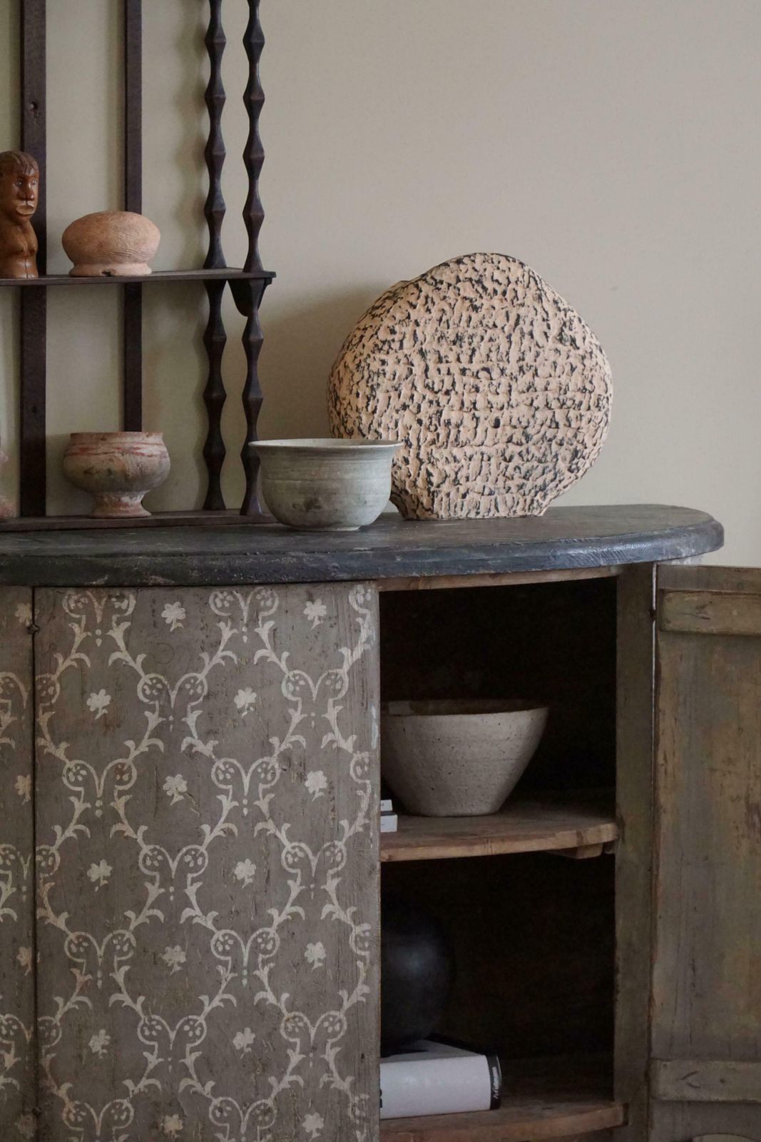 photo furniture 19th Century Antique Painted Pine Cabinet, Italian Cabinetmaker, Made In Tuscany
